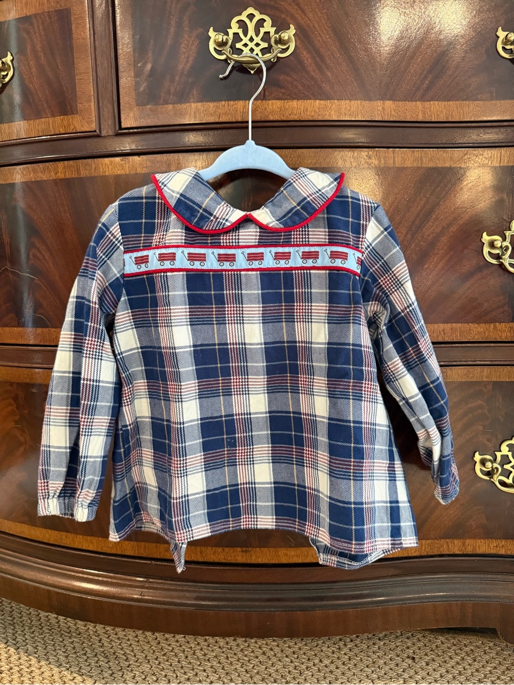Mary & Grace Boys Plaid Wagon Shirt